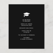 Papier Budget Red Black Retro Graduation Faire-part (Dos)