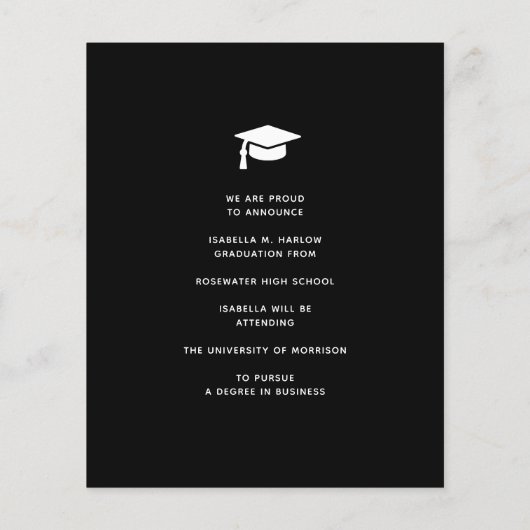 Papier Budget Red Black Retro Graduation Faire-part (Dos)