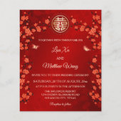 Papier BUDGET Red Blossom | Mariage Chinois (Devant)