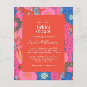 Papier Budget Red Boho Floral Fête des mariées élégante