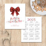 Papier Budget Red Bow 2025 Calendrier Joyeux Noël<br><div class="desc">Budget Red Faux Parties scintillant Bow 2025 Calendrier Joyeux Noël. Un prix réduit de 4, 5 x 5, 6 pouces semi-brillant de 110 livres, semblable en épaisseur à une carte postale. Il y a UN par feuille. Festive pétillant pour vos souhaits de vacances. Joyeux Noël est dans un script élégant...</div>