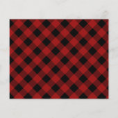 Papier BUDGET Red Buffalo Plaid Script Photo de Noël (Dos)