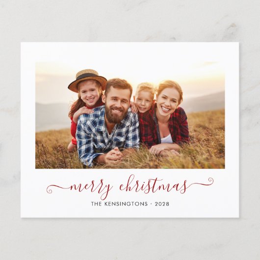 Papier BUDGET Red Buffalo Plaid Script Photo de Noël