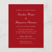Papier Budget Red Chic Formal Élégant Mariage Invitation (Devant)