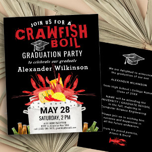 Papier BUDGET Red Crawfish Boil GRAD Party Invitation