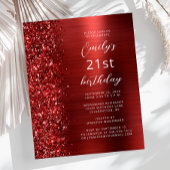 Papier Budget Red Glam Parties scintillant 21e anniversai