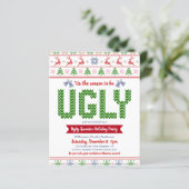 Papier Budget Red Green Ugly Sweater Invitation de fête d (Debout devant)
