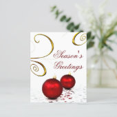 Papier Budget Red Ornaming Business Holiday Card (Debout devant)