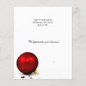 Papier Budget Red Ornaming Business Holiday Card (Dos)