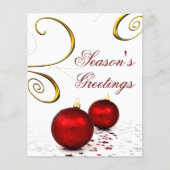 Papier Budget Red Ornaming Business Holiday Card (Devant)