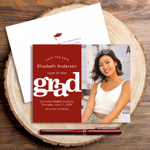 Papier Budget Red Photo Enregistrer la date Graduation In