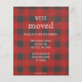 Papier Budget Red Plaid New Home Photo Holiday Card (Dos)