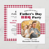 Papier BUDGET Red Plaid Photo Fête des pères BBQ Invitati (Devant / Derrière)