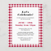 Papier BUDGET Red Plaid Photo Fête des pères BBQ Invitati (Dos)