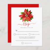 Papier Budget Red Poinsettia Noel Mariage RSVP (Devant / Derrière)