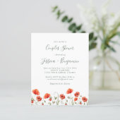 Papier Budget Red Poppy Garden Floral Couples Douche (Debout devant)