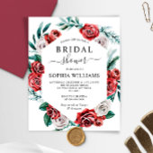 Papier Budget Red Rose & Green Bridal Shower Invitation
