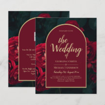 BUDGET Red Roses ForêtVert Mariage d'hiver INVITAT