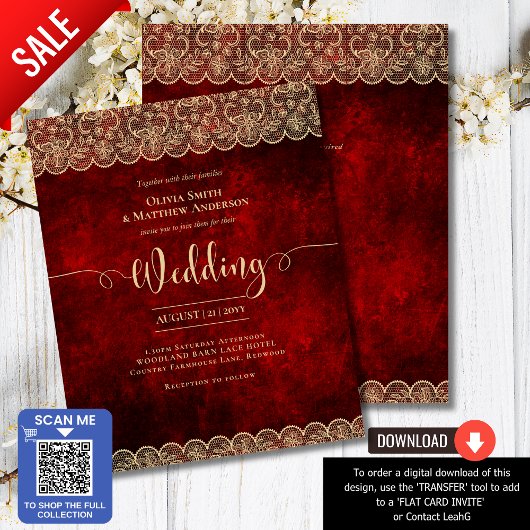 Papier BUDGET RED Rustic Gold Mariage