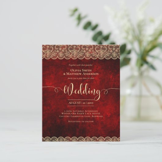 Papier BUDGET RED Rustic Gold Mariage (Debout devant)
