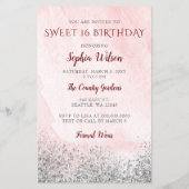 Papier Budget Red Silver Robe Sweet 16 Invitation (Dos)