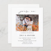 Papier Budget Rejoignez-nous Script Photo QR Code Mariage (Devant / Derrière)