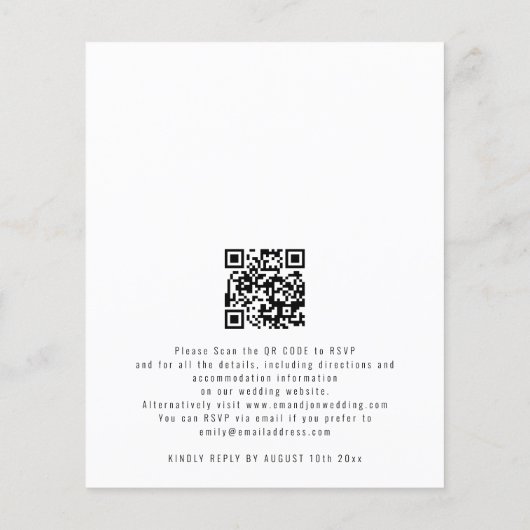 Papier Budget Rejoignez-nous Script Photo QR Code Mariage (Dos)
