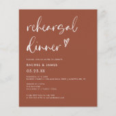 Papier Budget Répétition Terracotta Dîner Invitation (Devant)