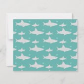 Papier Budget Requin vert Baby shower blanc Invitation (Dos)