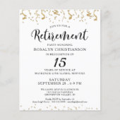 Papier Budget Retraite Partie Confetti Script Invitation (Devant)