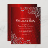 Papier Budget Retraite Party Ruby Red Invitation (Devant / Derrière)