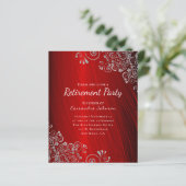 Papier Budget Retraite Party Ruby Red Invitation (Debout devant)