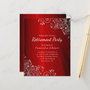 Papier Budget Retraite Party Ruby Red Invitation