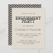 Papier Budget Retro Black and White Engagement Party (Devant / Derrière)