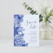 Papier Budget Retro Blue Floral avec photo Enregistrer la (Debout devant)