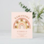 Papier Budget Retro Boho Arc-en-ciel 10e anniversaire Inv (Debout devant)