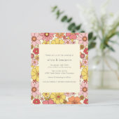 Papier Budget Retro Boho rose jaune Mariage floral (Debout devant)