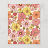 Papier Budget Retro Boho rose jaune Mariage floral (Dos)