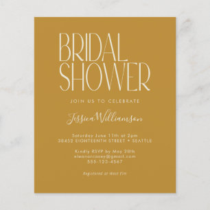 Papier Budget Retro Boho Yellow Bridal Shower Invitation