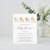 Papier Budget Retro Carrières Baby shower Invitation (Debout devant)
