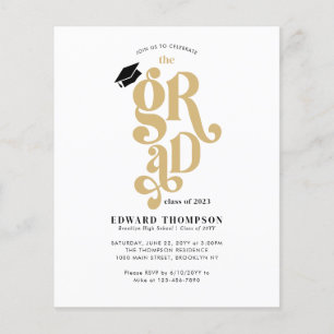 Papier Budget Retro Classe de 2023 Grad Graduation Party