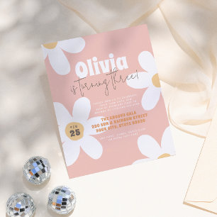 Papier Budget Retro Daisy Boho Super fille fête d'anniver