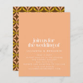 Papier Budget Retro esthétique Chic Peach Mariage Invitat (Devant / Derrière)