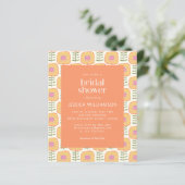 Papier Budget Retro Jaune Orange Fête des mariées Fleur (Debout devant)