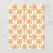Papier Budget Retro Jaune Orange Fête des mariées Fleur (Dos)