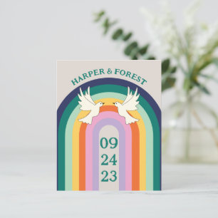 Papier Budget Retro les années 70 Arch Rainbow Invitation