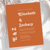 Papier Budget Rétro minimal Burnt Orange Mariage Invitati
