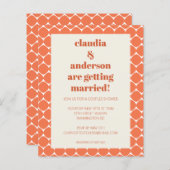 Papier Budget Rétro Orange Géométrie Couples Invitation d (Devant / Derrière)