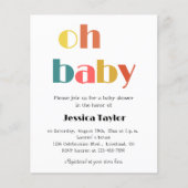 Papier Budget Retro Rainbow Oh Baby shower Invitation (Devant)