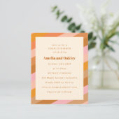 Papier Budget Retro Rose Orange Couples Douche Invitation (Debout devant)
